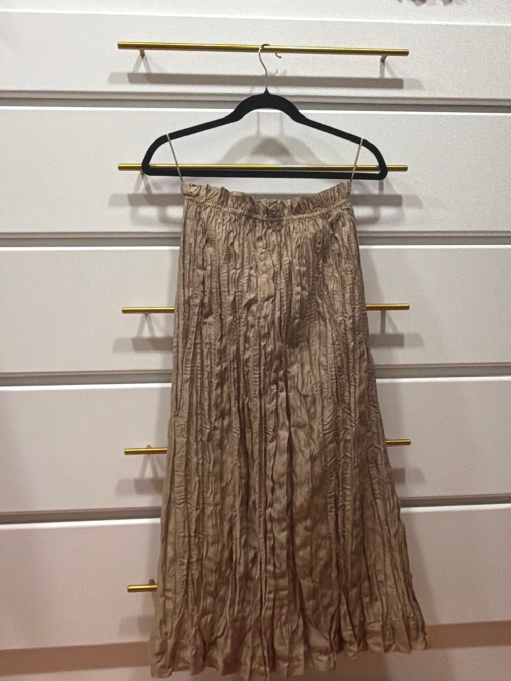 JCrew gold crinkle midi skirt - Picture 5 of 5